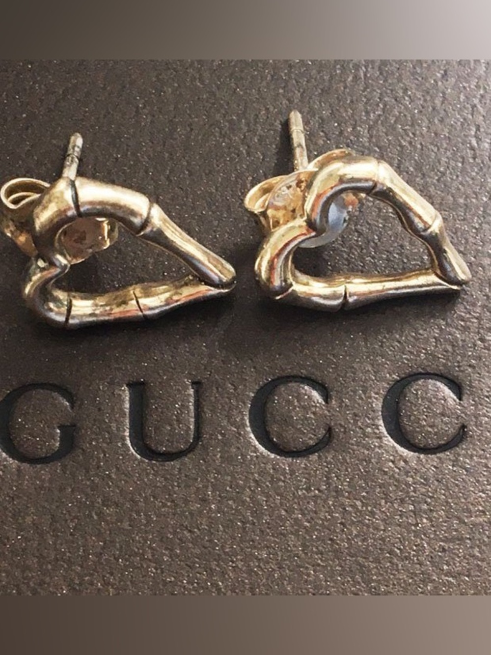RARE Gucci 925 Silver Bamboo Heart Earrings - Picture 3 of 8